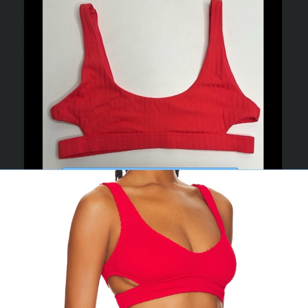 Bond-eye Australia hot coral pink bikini top with cut outs medium
